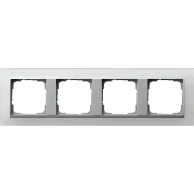 Gira 021450 afdekraam 4-voudig Event Opaque wit mat/aluminium mat