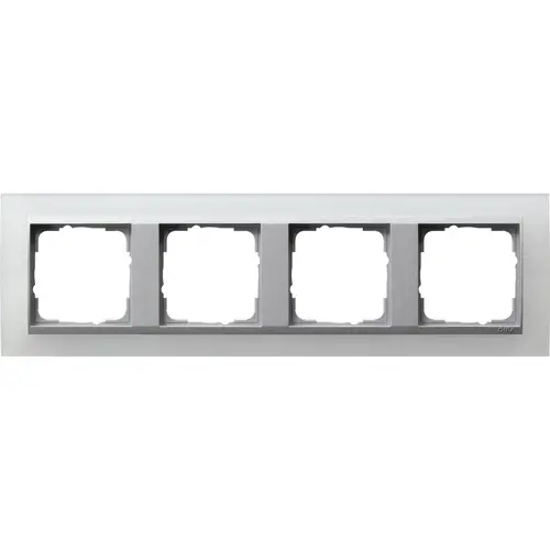 Gira 021450 afdekraam 4-voudig Event Opaque wit mat/aluminium mat