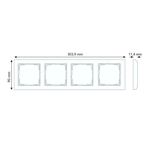 Gira 021450 afdekraam 4-voudig Event Opaque wit mat/aluminium mat