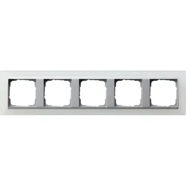 Gira 021550 afdekraam 5-voudig Event Opaque wit mat/aluminium mat