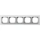 Gira 021550 afdekraam 5-voudig Event Opaque wit mat/aluminium mat