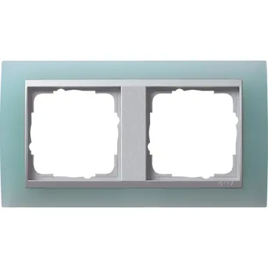 Gira 021251 afdekraam 2-voudig Event Opaque mint mat/aluminium mat
