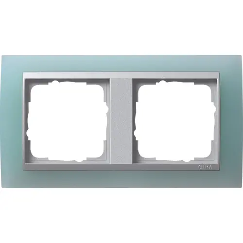 Gira 021251 afdekraam 2-voudig Event Opaque mint mat/aluminium mat