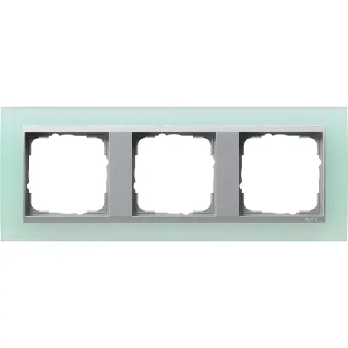 Gira 021351 afdekraam 3-voudig Event Opaque mint mat/aluminium mat