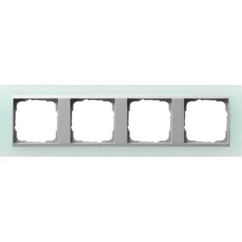 Gira 021451 afdekraam 4-voudig Event Opaque mint mat/aluminium mat