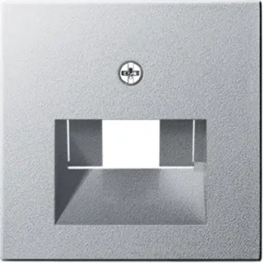Gira 027026 centraalplaat RJ45 wandcontactdoos 1- en 2-voudig Systeem 55 aluminium mat