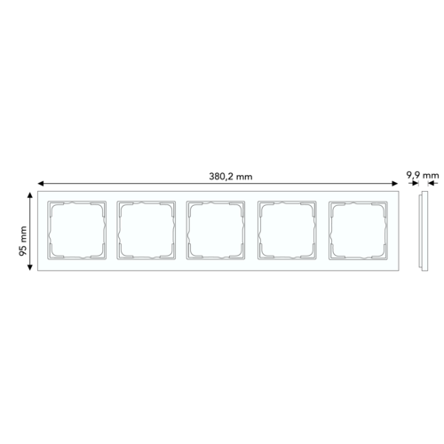 Gira 021505 afdekraam 5-voudig Esprit glas zwart