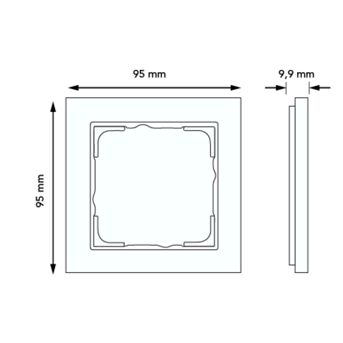 Gira 021112 afdekraam 1-voudig Esprit glas wit