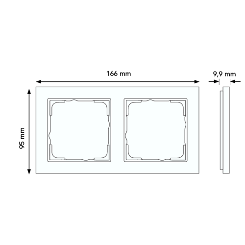Gira 021212 afdekraam 2-voudig Esprit glas wit