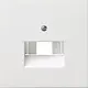 Gira 0270112 centraalplaat RJ45 wandcontactdoos 1&2-voudig F100 wit glans