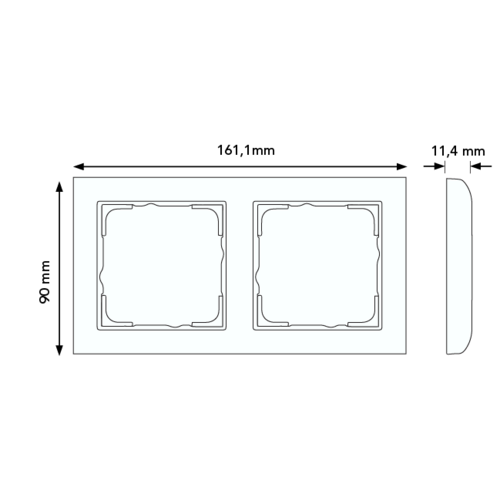 Gira 021206 afdekraam 2-voudig Event aluminium mat/antraciet mat