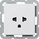 Gira 284003 wandcontactdoos EURO-US Systeem 55 wit glans