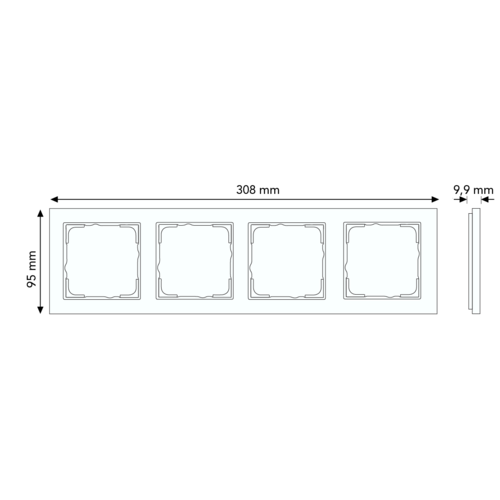 Gira 0214220 afdekraam 4-voudig Esprit linoleum-multiplex lichtgrijs