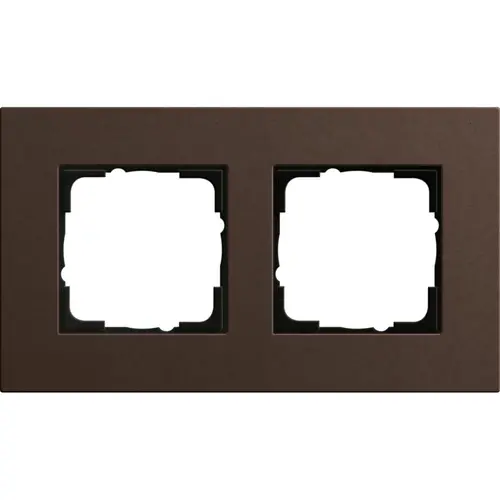 Gira 0212223 afdekraam 2-voudig Esprit linoleum-multiplex donkerbruin