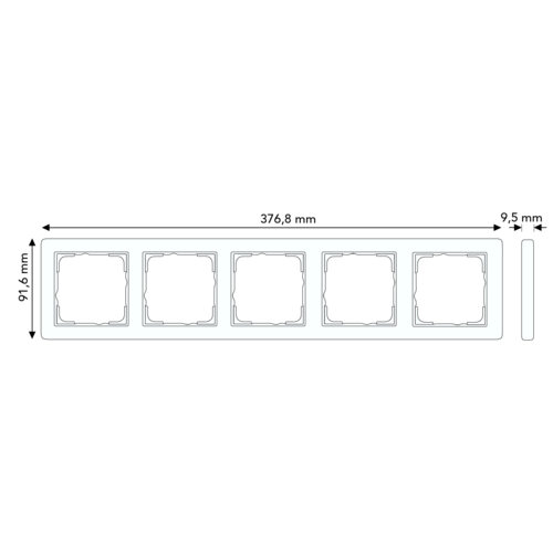 Gira 0215411 afdekraam 5-voudig E3 lichtgrijs/wit