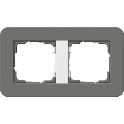 Gira 0212413 afdekraam 2-voudig E3 donkergrijs/wit