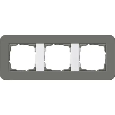 Gira 0213413 afdekraam 3-voudig E3 donkergrijs/wit