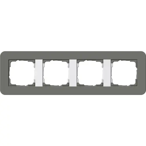 Gira 0214413 afdekraam 4-voudig E3 donkergrijs/wit