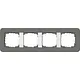 Gira 0214413 afdekraam 4-voudig E3 donkergrijs/wit