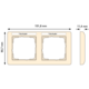Gira 109201 afdekraam 2-voudig horizontaal met tekstkader Standaard 55 creme glans