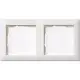 Gira 109203 afdekraam 2-voudig horizontaal met tekstkader Standaard 55 wit glans
