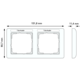 Gira 109203 afdekraam 2-voudig horizontaal met tekstkader Standaard 55 wit glans