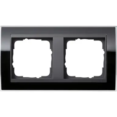 Gira 0212738 afdekraam 2-voudig Event Clear zwart glans/antraciet mat
