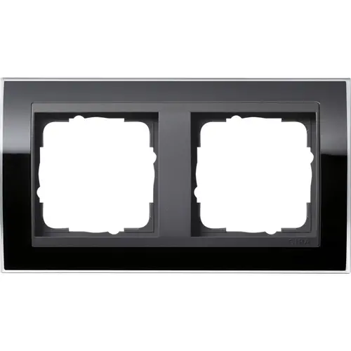 Gira 0212738 afdekraam 2-voudig Event Clear zwart glans/antraciet mat