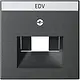 Gira 028428 centraalplaat RJ45 wandcontactdoos tekstkader 1&2-voudig Systeem 55 antraciet mat
