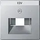 Gira 028426 centraalplaat RJ45 wandcontactdoos tekstkader 1&2-voudig Systeem 55 aluminium mat