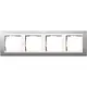 Gira 0214326 afdekraam 4-voudig Event aluminium mat/wit glans