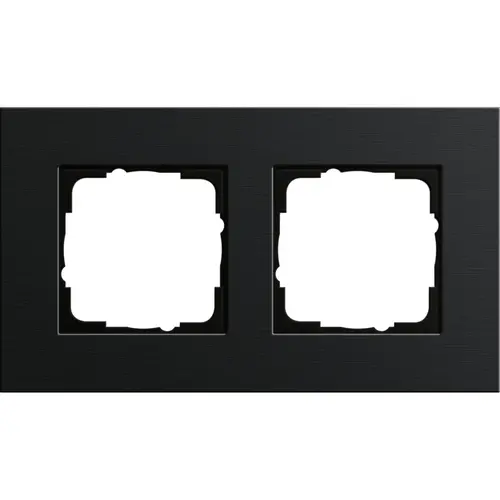 Gira 0212126 afdekraam 2-voudig Esprit aluminium zwart