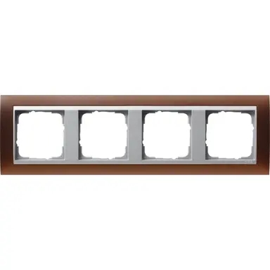 Gira 021459 afdekraam 4-voudig Event Opaque donkerbruin mat/aluminium mat