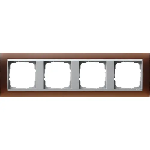 Gira 021459 afdekraam 4-voudig Event Opaque donkerbruin mat/aluminium mat