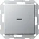 Gira 012226 drukvlakschakelaar controleverlichting 2-polig Systeem 55 aluminium mat