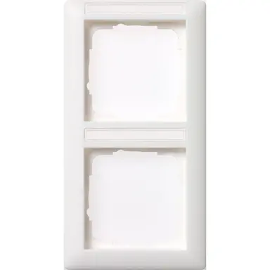 Gira 110203 afdekraam 2-voudig verticaal met tekstkader Standaard 55 wit glans