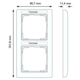 Gira 110203 afdekraam 2-voudig verticaal met tekstkader Standaard 55 wit glans