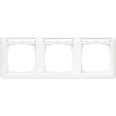 Gira 109303 afdekraam 3-voudig horizontaal met tekstkader Standaard 55 wit glans