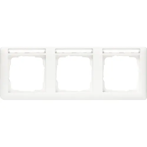 Gira 109303 afdekraam 3-voudig horizontaal met tekstkader Standaard 55 wit glans