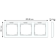 Gira 109303 afdekraam 3-voudig horizontaal met tekstkader Standaard 55 wit glans