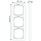 Gira 110303 afdekraam 3-voudig verticaal met tekstkader Standaard 55 wit glans