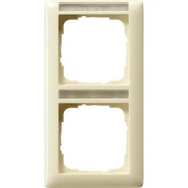 Gira 110201 afdekraam 2-voudig verticaal met tekstkader Standaard 55 creme glans