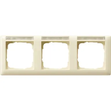 Gira 109301 afdekraam 3-voudig horizontaal met tekstkader Standaard 55 creme glans