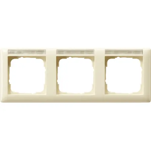 Gira 109301 afdekraam 3-voudig horizontaal met tekstkader Standaard 55 creme glans
