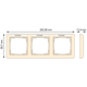 Gira 109301 afdekraam 3-voudig horizontaal met tekstkader Standaard 55 creme glans