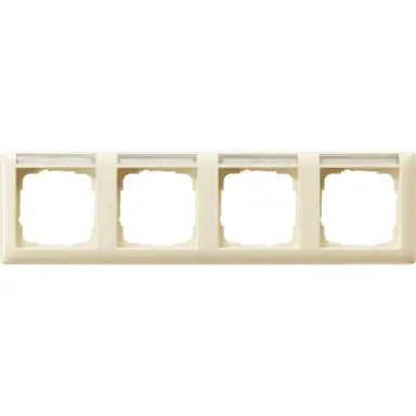 Gira 109401 afdekraam 4-voudig horizontaal met tekstkader Standaard 55 creme glans
