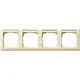 Gira 109401 afdekraam 4-voudig horizontaal met tekstkader Standaard 55 creme glans