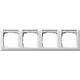 Gira 109403 afdekraam 4-voudig horizontaal met tekstkader Standaard 55 wit glans