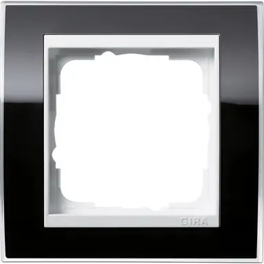 Gira 0211733 afdekraam 1-voudig Event Clear zwart glans/wit glans