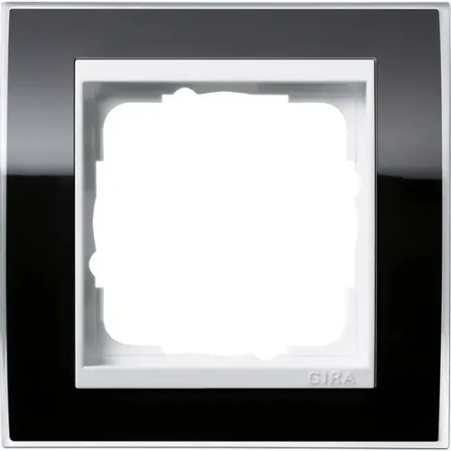 Gira 0211733 afdekraam 1-voudig Event Clear zwart glans/wit glans